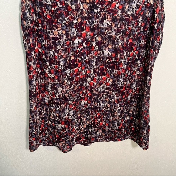 Nic + Zoe Split Neck Blouse Navy Multi Geometric XS - Picture 3 of 9